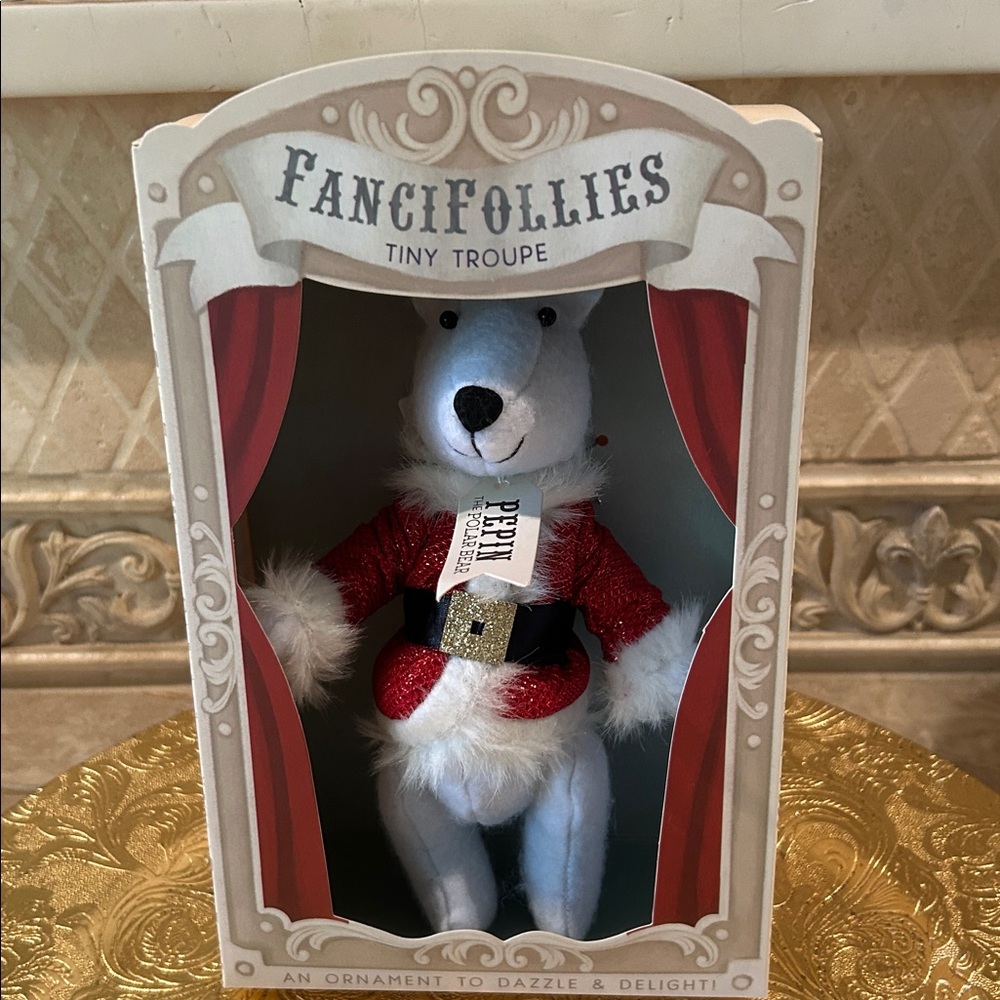 NWT Tiny Troupe Fanci Follies Pepin the Polar Bear 8” Ornament